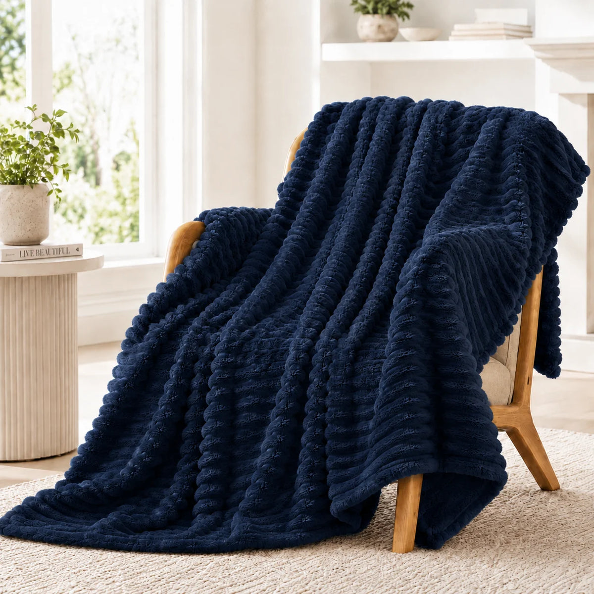 Luxurious Faux Rabbit Fur Blanket for Cozy Couch and Bed