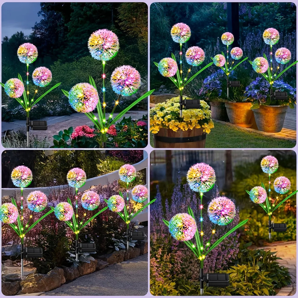 Solar LED Dandelion Garden Stake Lights for Outdoor Landscape Decoration