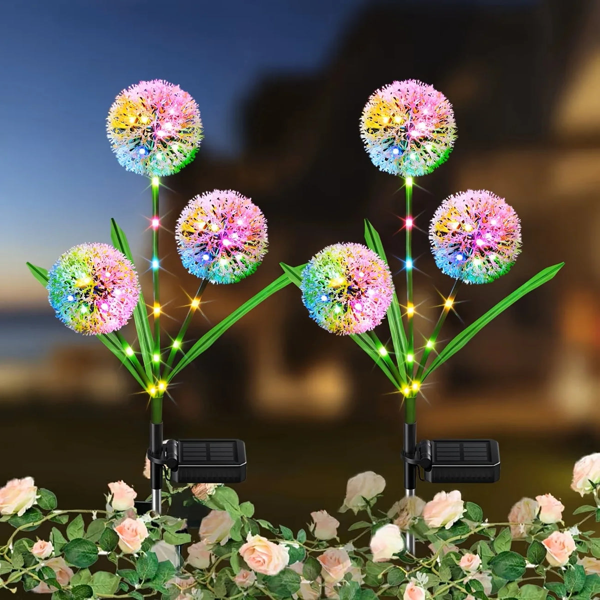 Solar LED Dandelion Garden Stake Lights for Outdoor Decor