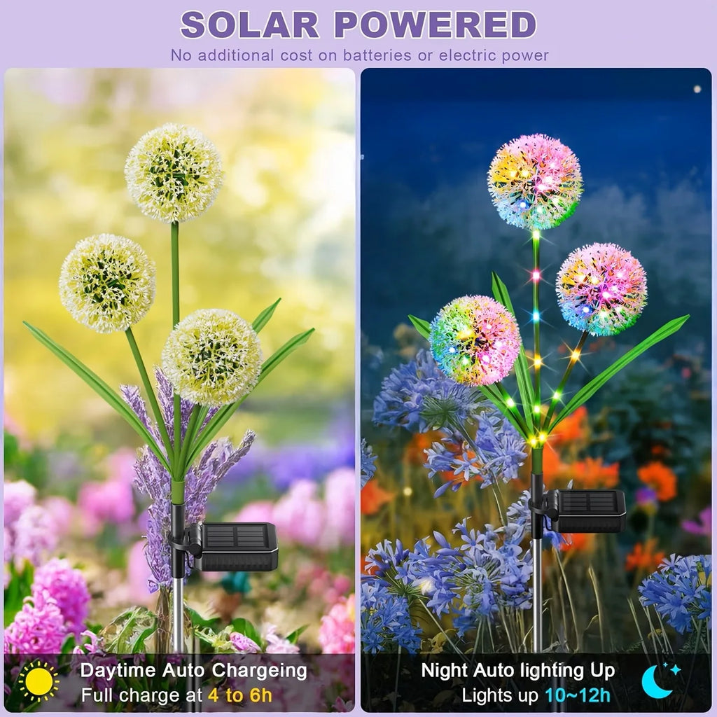 Solar LED Dandelion Garden Stake Lights for Outdoor Landscape Decoration