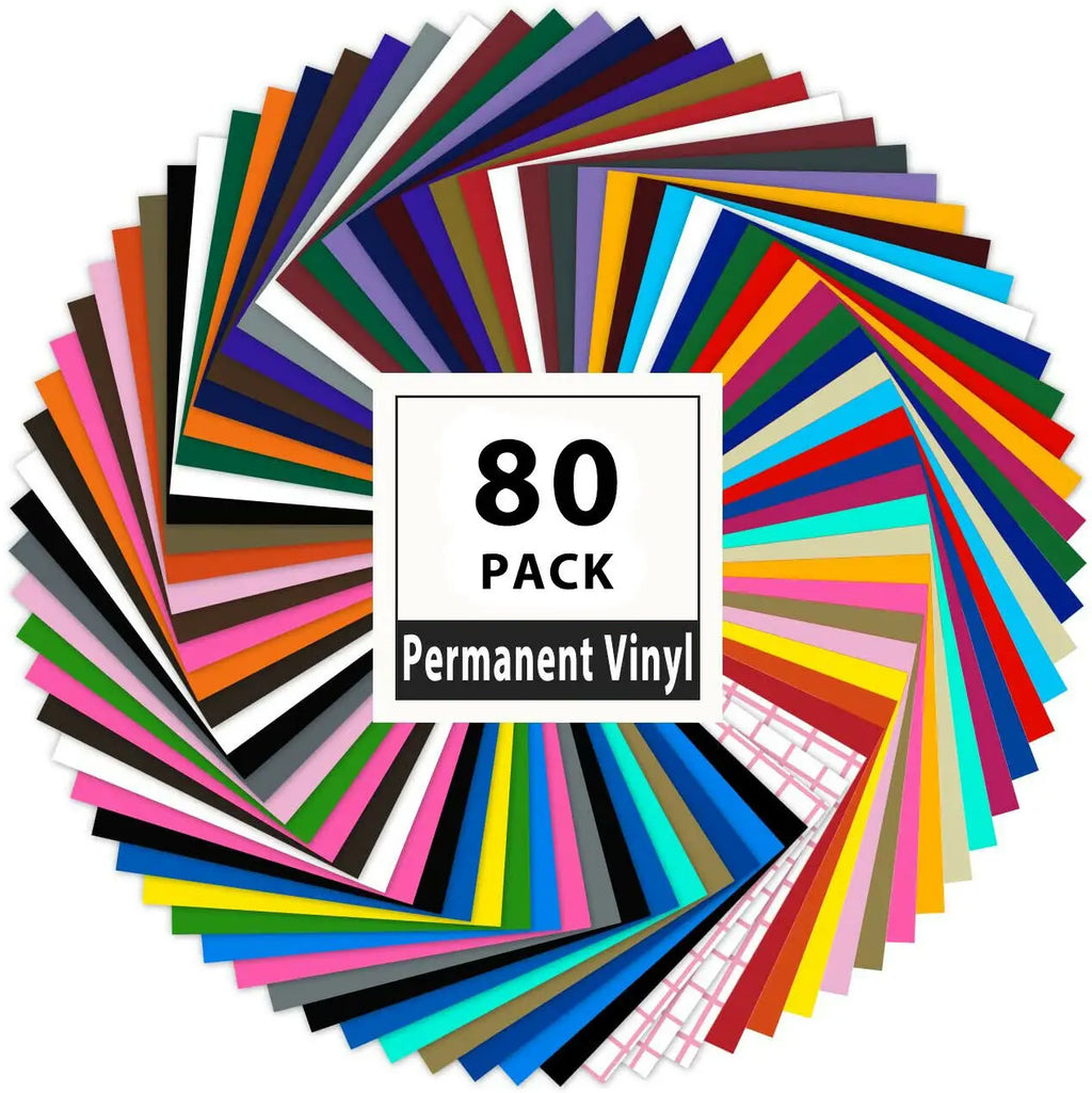HTVRONT Permanent Adhesive Vinyl Sheets and Transfer Tape Bundle
