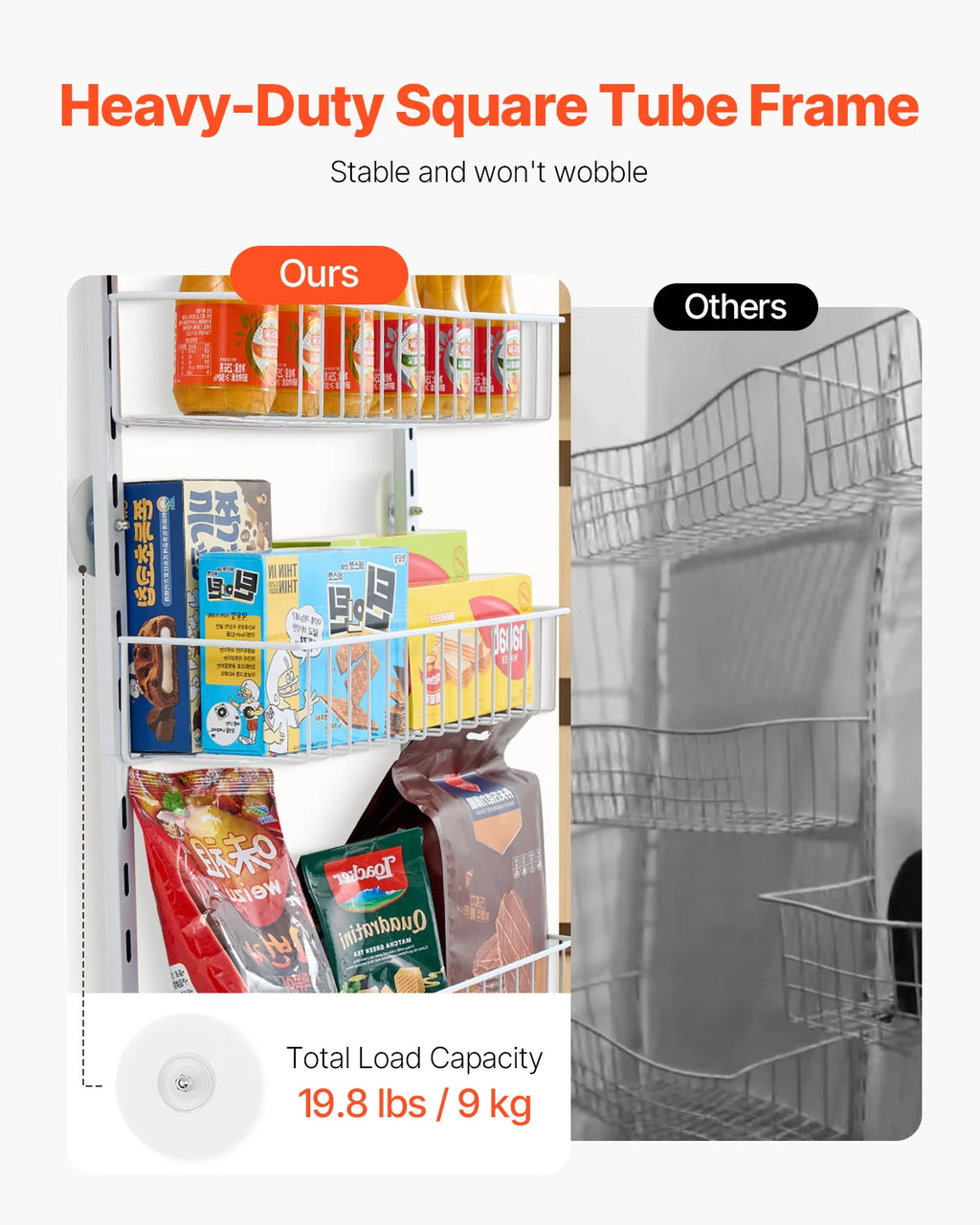 SucceBuy Over The Door Pantry Organizer With Adjustable Spice Shelves