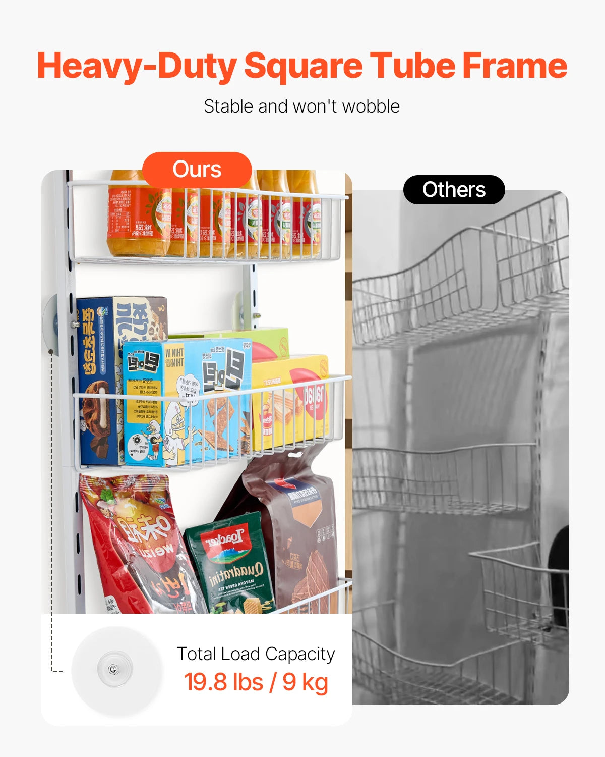 SucceBuy Over The Door Pantry Organizer With Adjustable Spice Shelves