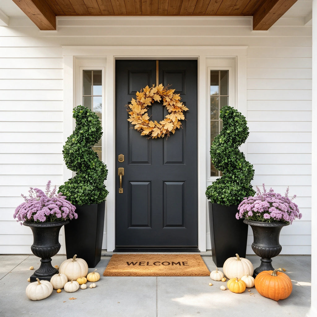 Olitree Artificial Boxwood Spiral Topiary Trees With Planters