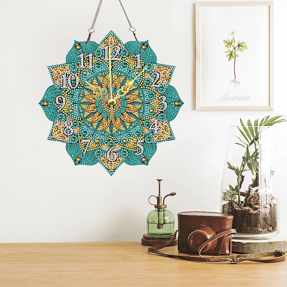 DIY Crystal Diamond Clock Kit With Colorful Mosaic Art Craft Set