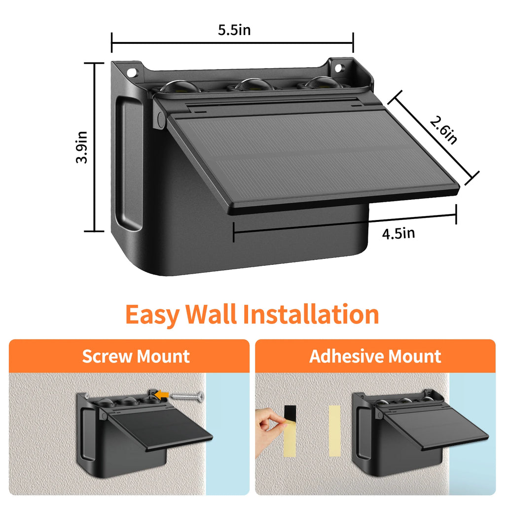 Intelamp Solar Wall Lights With Remote, Three Color Modes, Waterproof