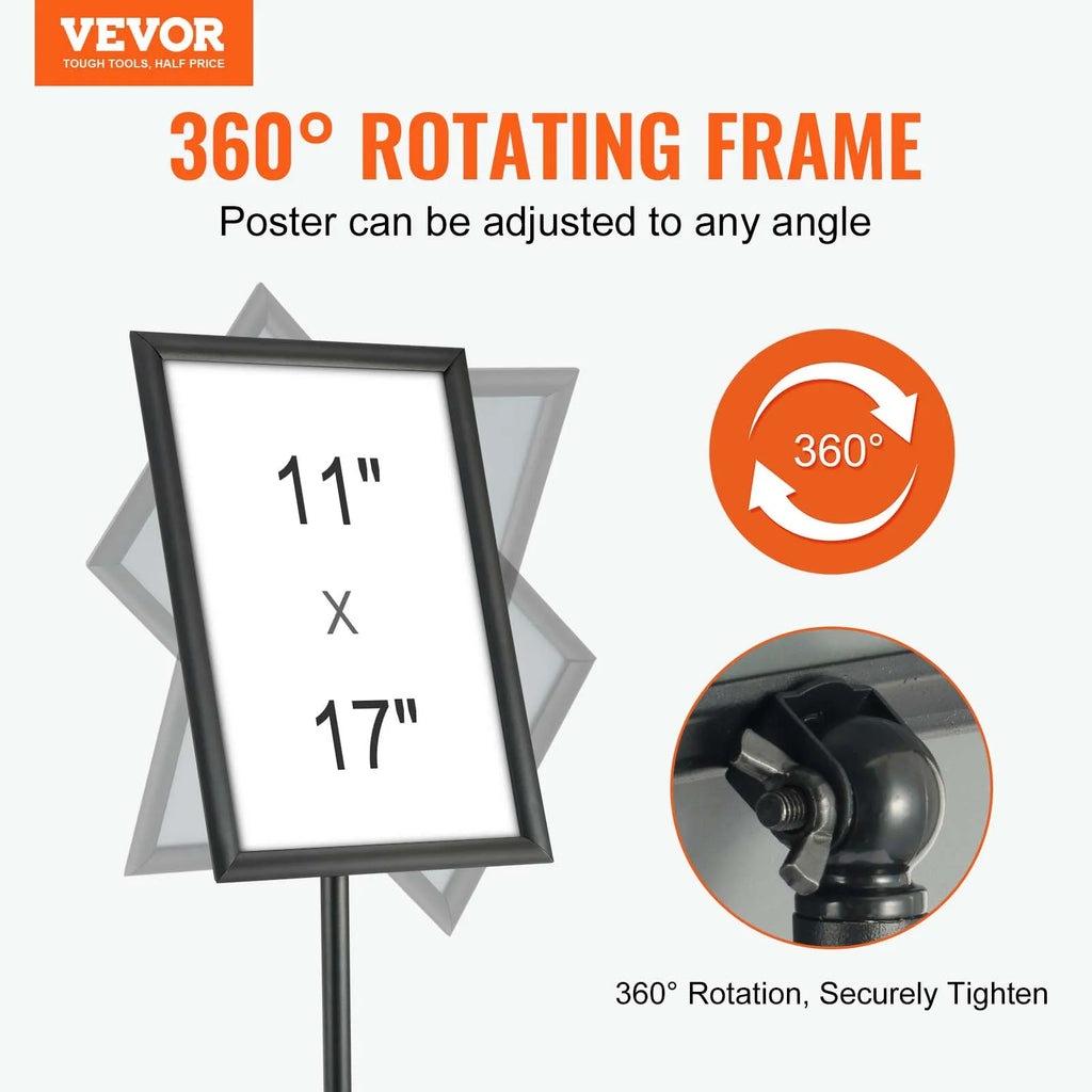 VEVOR Adjustable Pedestal Sign Holder for Indoor and Outdoor Displays