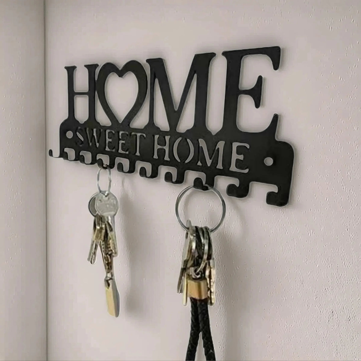 Sweet Home Wall Mounted Key Holder With Ten Convenient Hooks