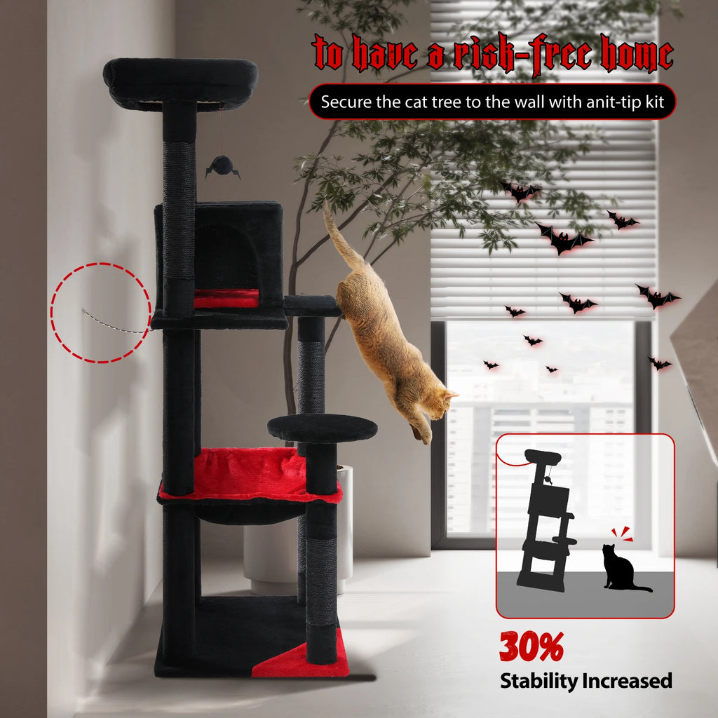 PAWZ Road Gothic Cat Tree Tower With Hammock Scratching Post
