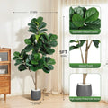HiMISS Artificial Fiddle Leaf Fig Tree in Decorative Planter