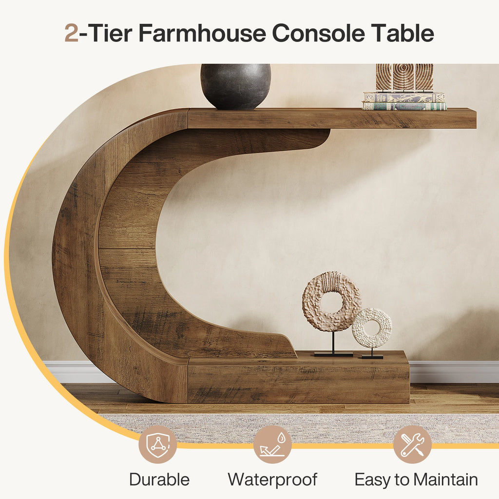 Tribesigns Mid Century Modern Wooden Console Table for Entryway