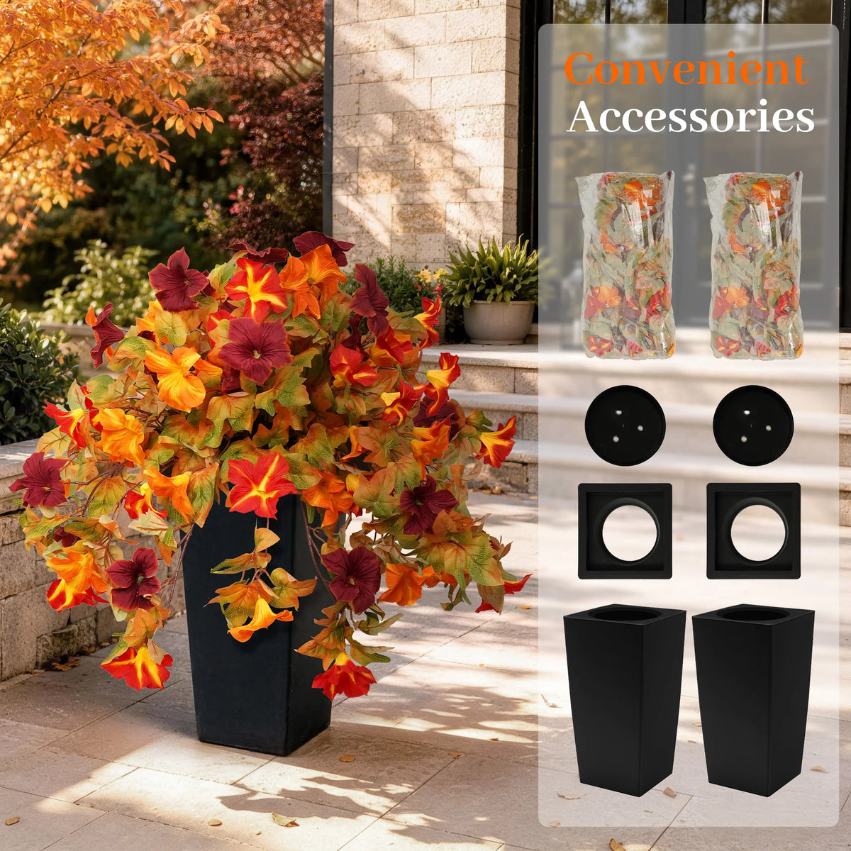 Olitree Artificial Fall Hanging Flowers for Outdoor Porch Decor