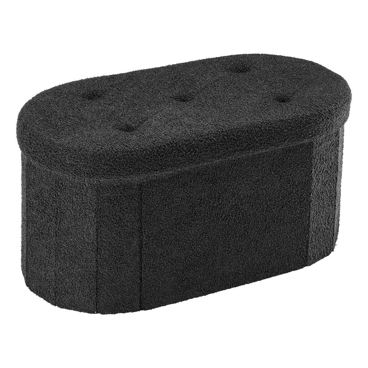 MCQ Faux Fur Ottoman Footrest Stool With Convenient Storage Chest