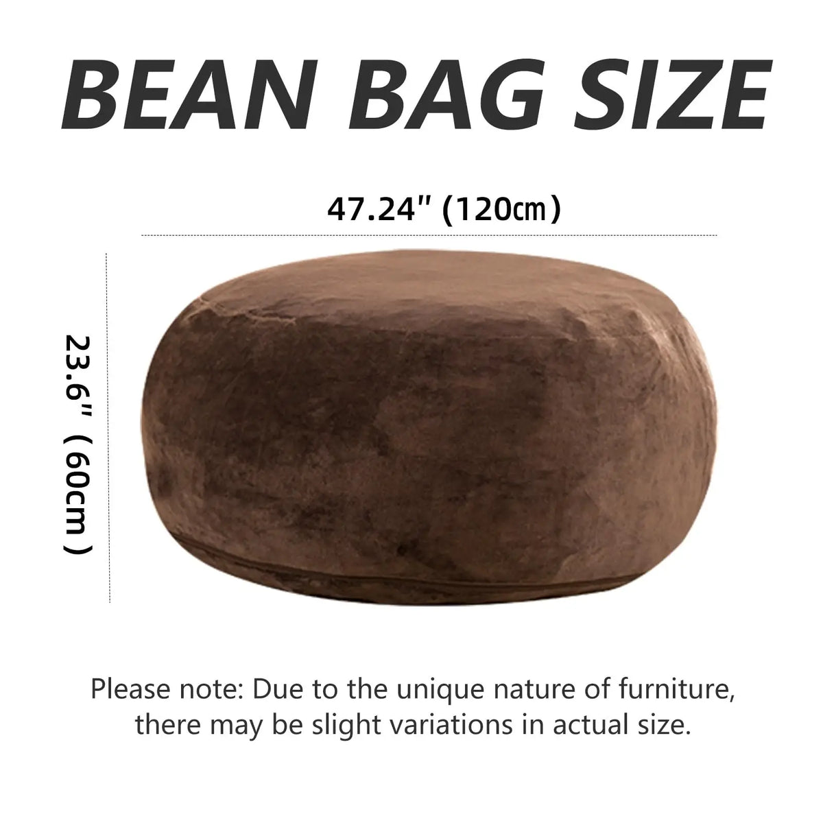 Adult Memory Foam Bean Bag Chair With Washable Soft Cover