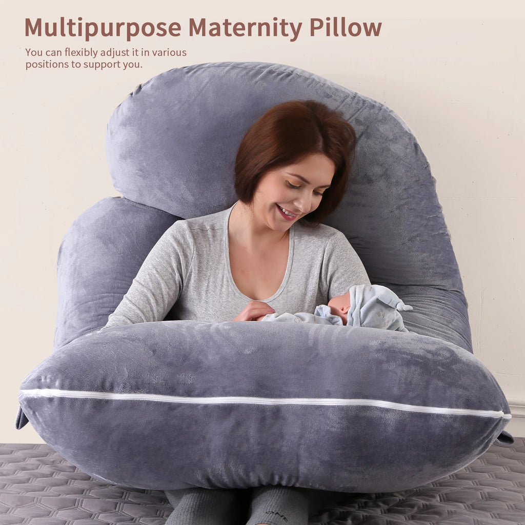 G Shaped Full Body Pregnancy Pillow With Removable Cotton Cover
