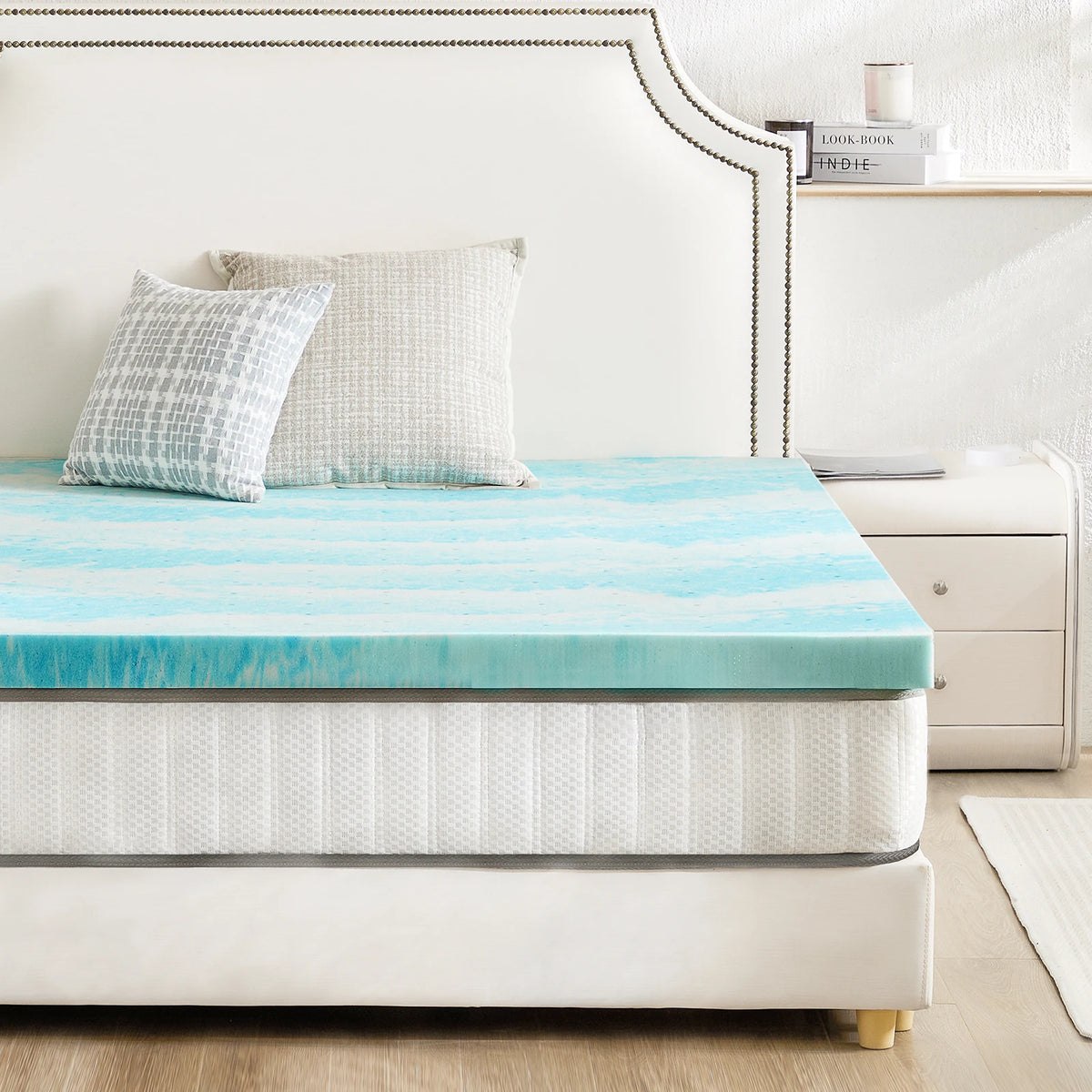 JHK Gel Memory Foam Mattress Topper for Cooling Comfort