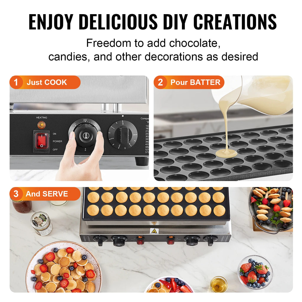 SucceBuy Commercial Nonstick Dorayaki Maker With Dual Temperature Control