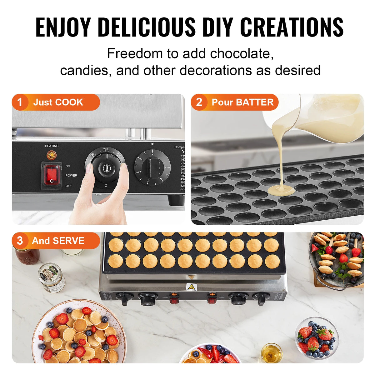 SucceBuy Commercial Nonstick Dorayaki Maker With Dual Temperature Control