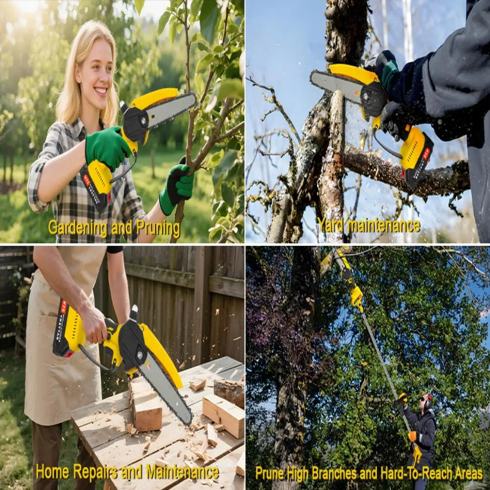 Cordless Pole Saw And Mini Chainsaw With Brushless Motor