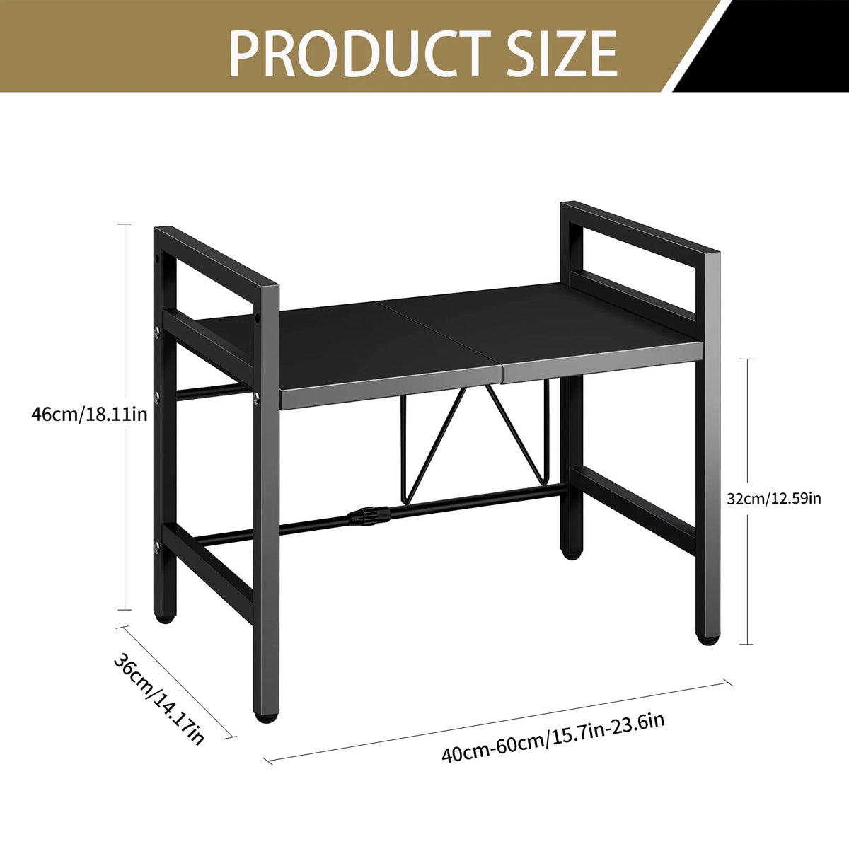 Expandable Microwave Shelf Organizer With Durable Rust Resistant Storage Solution