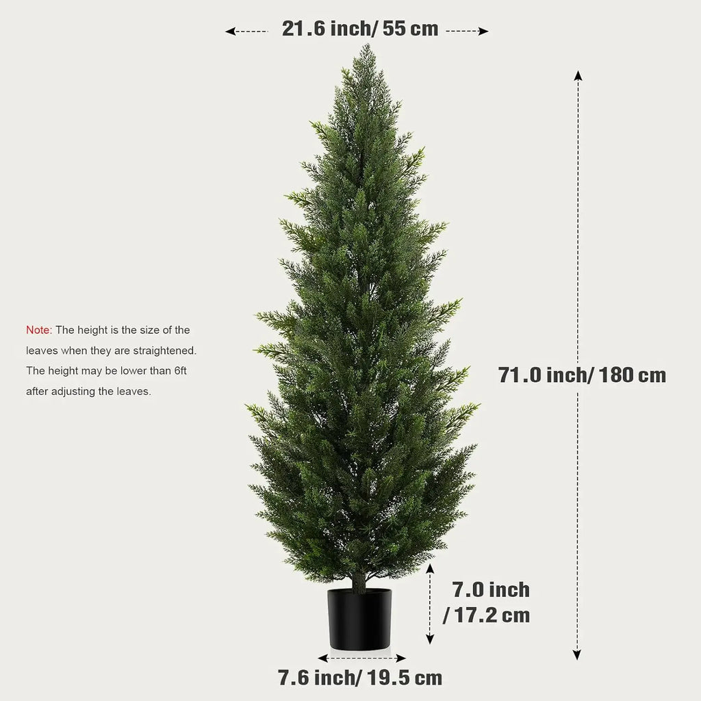 Olitree Artificial Cedar Topiary Tree Faux Evergreen Plant Decoration