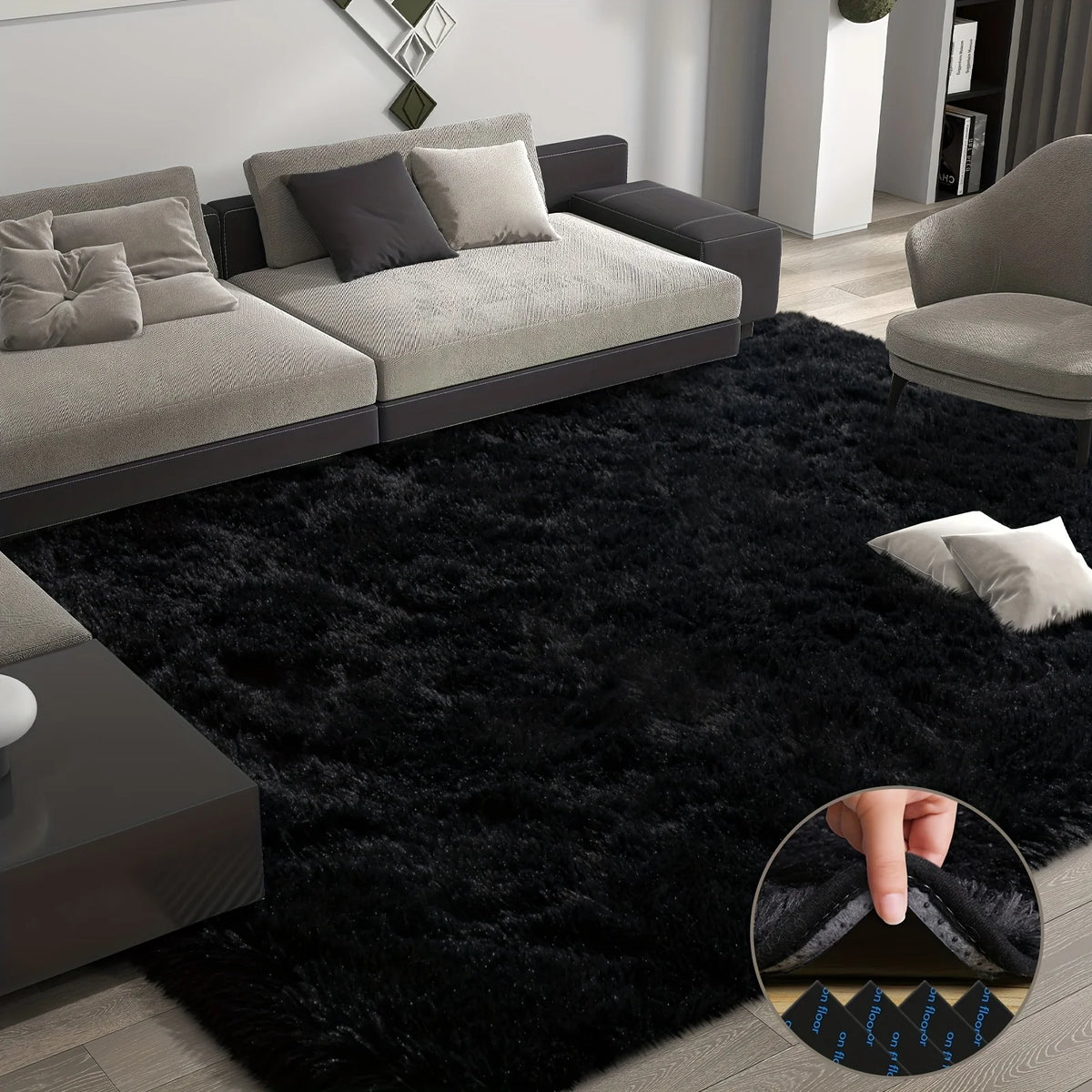 Soft Plush Geometric Rug for Bedroom and Living Room Decor