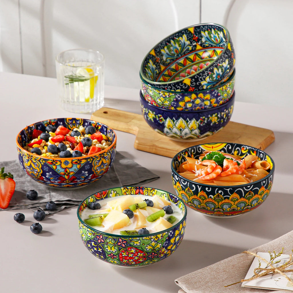 Vancasso Bohemian Ceramic Cereal Bowls for Soup Salad and Pasta