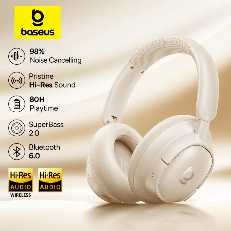 Baseus Bass Bluetooth Noise Cancelling Wireless Over Ear Headphones