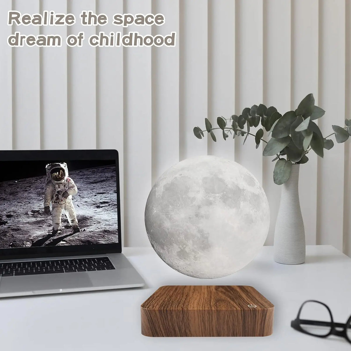Mexllex Magnetic Floating Moon Lamp With Rotating LED Night Light