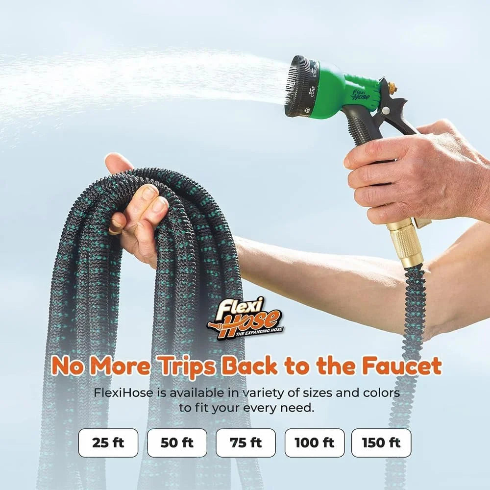Flexible Garden Hose With 10 Spray Modes And Brass Connector