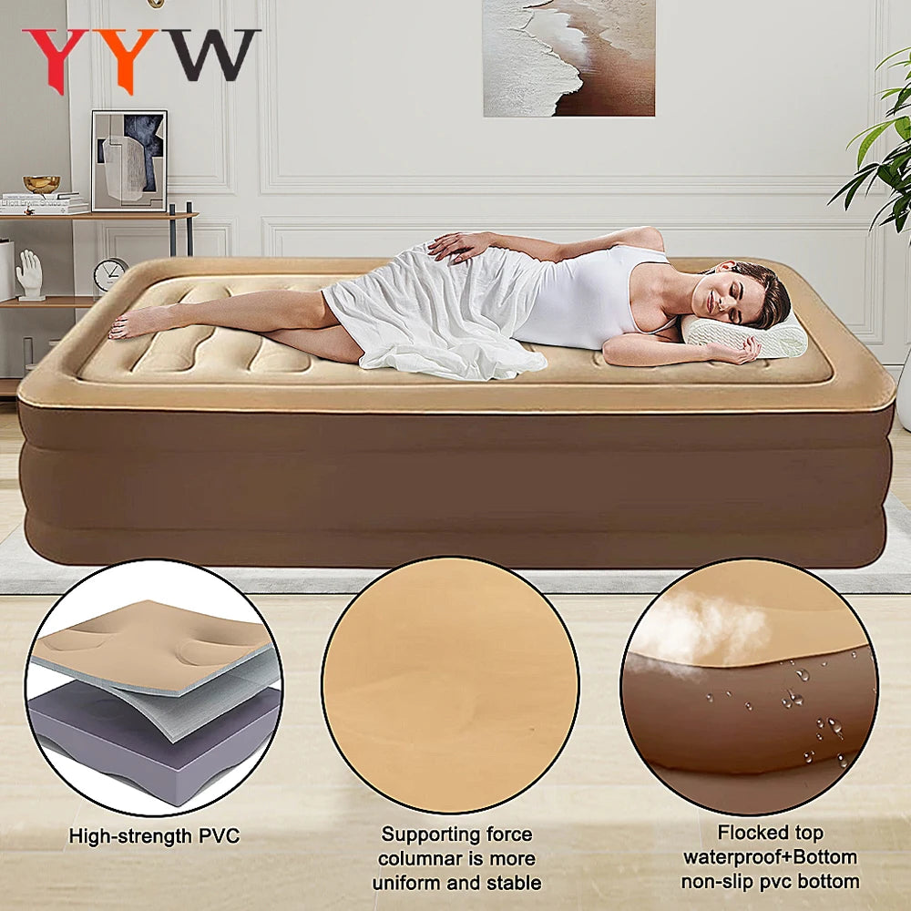 Portable Inflatable Camping Mattress for Indoor and Outdoor Use