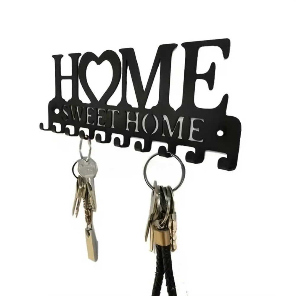 Sweet Home Wall Mounted Key Holder With Ten Convenient Hooks