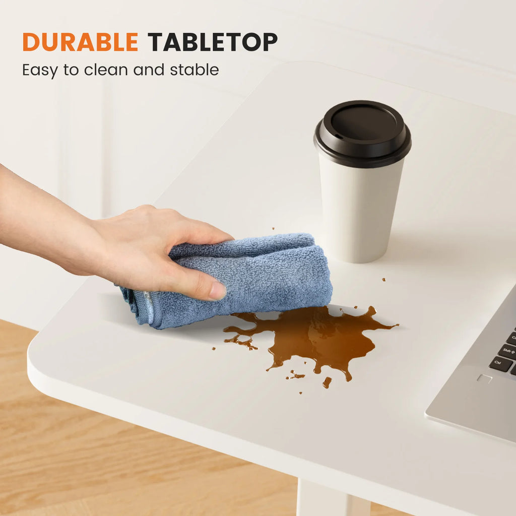 JHK Adjustable Overbed Table With Hidden Wheels For Bedroom
