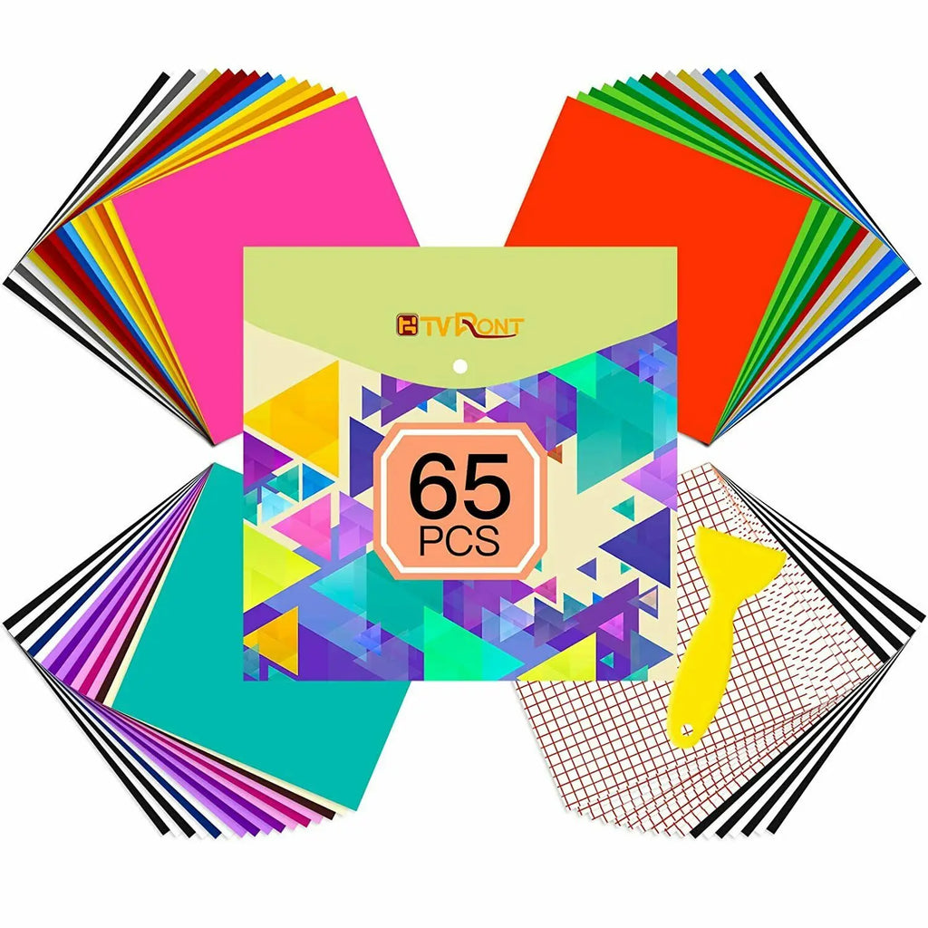 HTVRONT Permanent Adhesive Vinyl Sheets and Transfer Tape Bundle