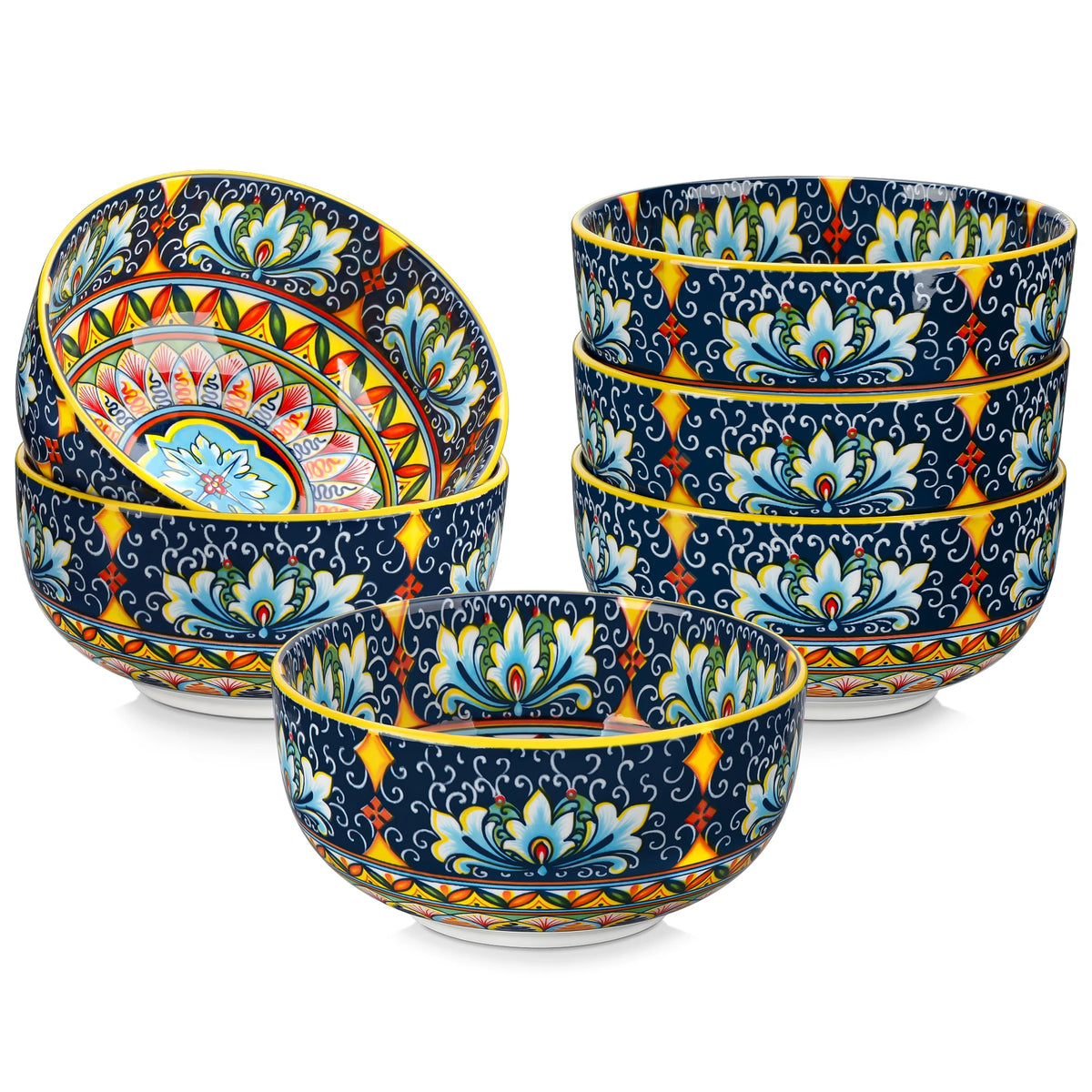 Vancasso Bohemian Ceramic Cereal Bowls for Soup Salad and Pasta