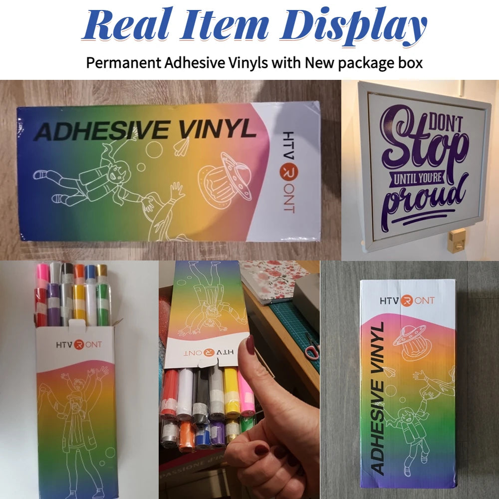 HTVRONT Permanent Adhesive Vinyl Rolls for Crafts and Home Decor