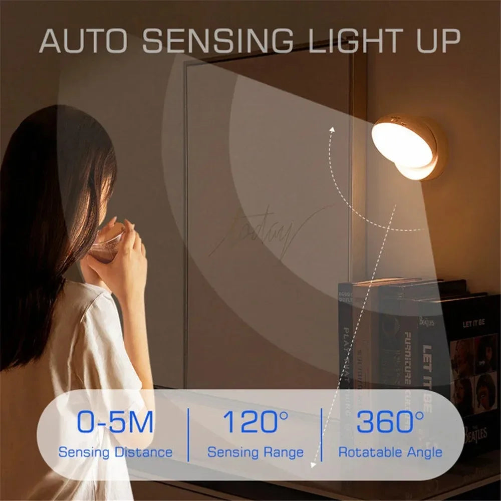 Liuyangmao USB Rechargeable Motion Sensor LED Night Light for Home