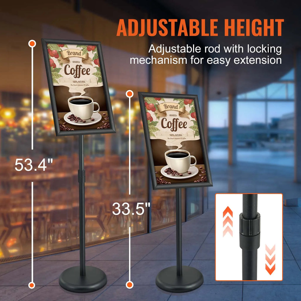 VEVOR Adjustable Pedestal Sign Holder for Indoor and Outdoor Displays
