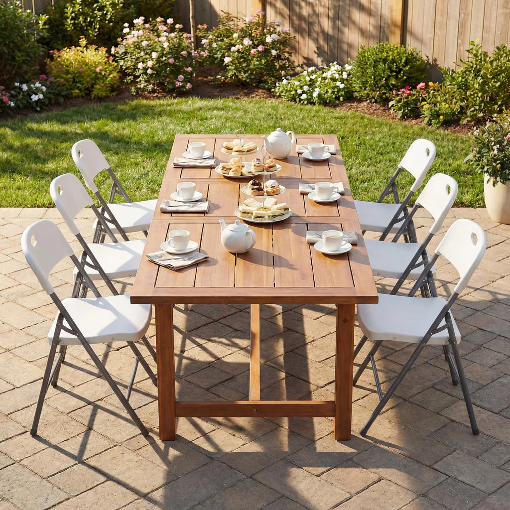 JHK Heavy Duty Stackable Folding Chairs With Ergonomic Back Support