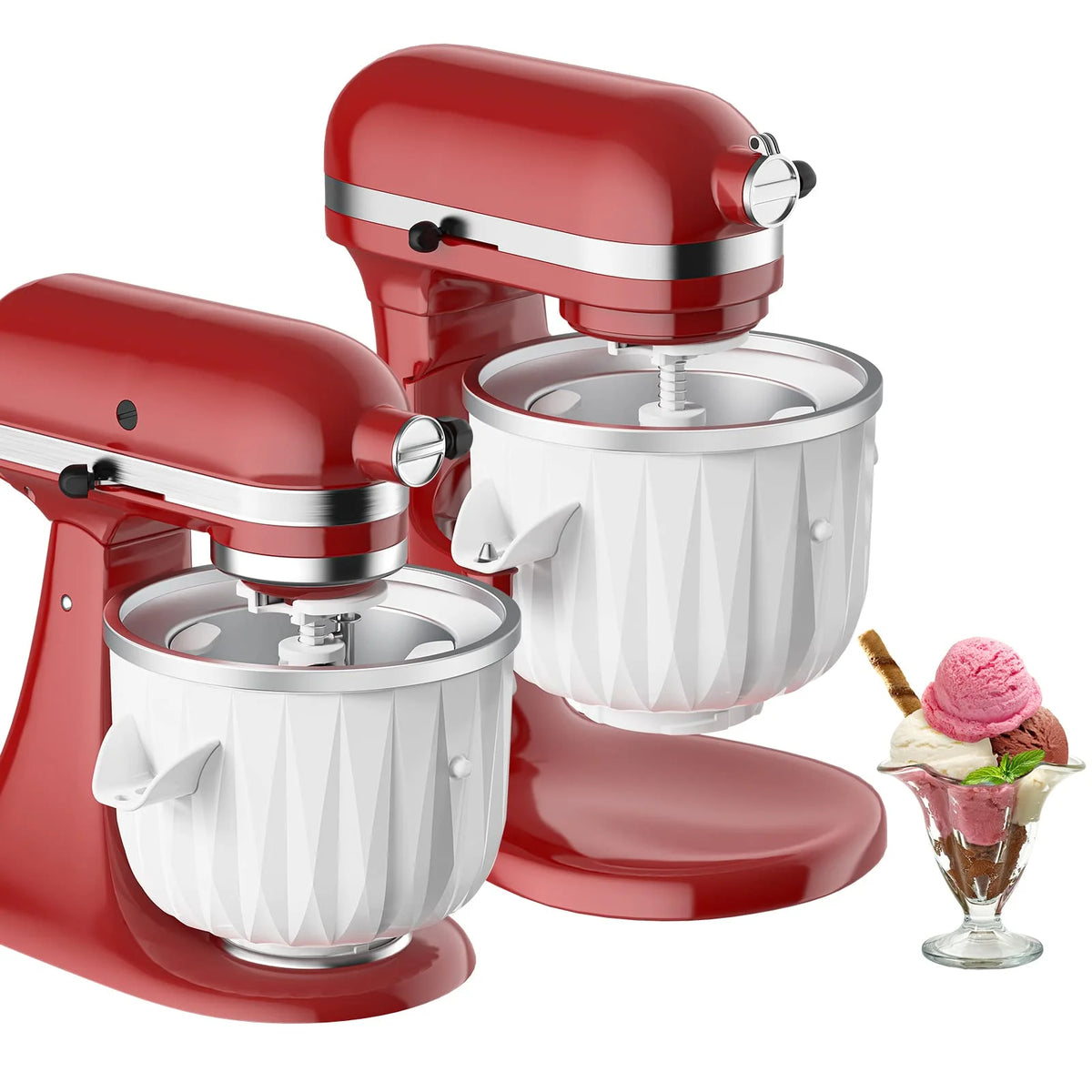 Ice Cream Maker Attachment Compatible With KitchenAid Stand Mixers