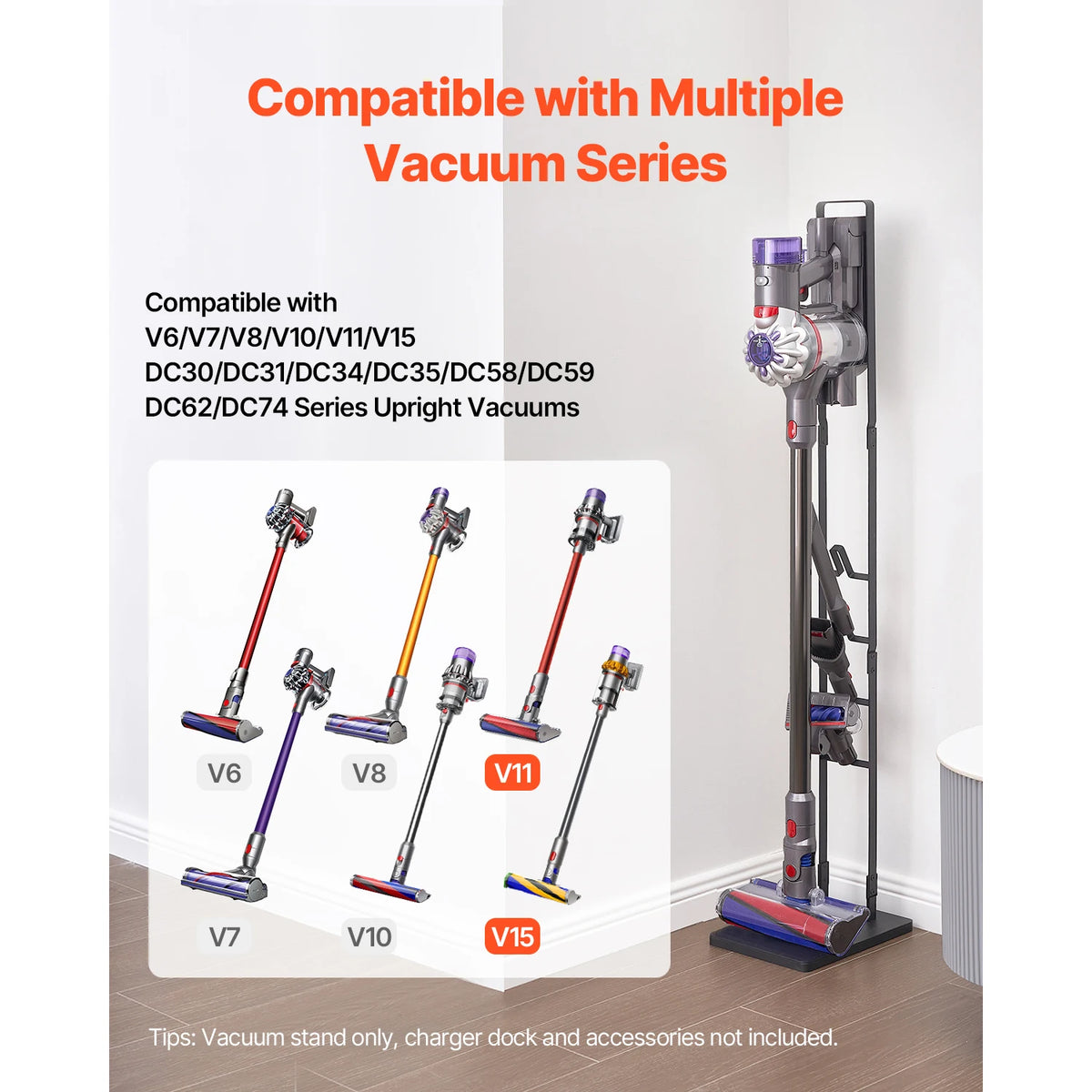 SucceBuy Dyson Cordless Vacuum Stand With Four Accessory Hooks