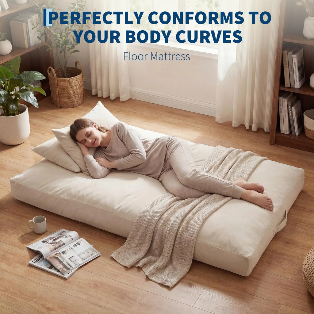 HiMISS Convertible Memory Foam Bean Bag Chair And Bed