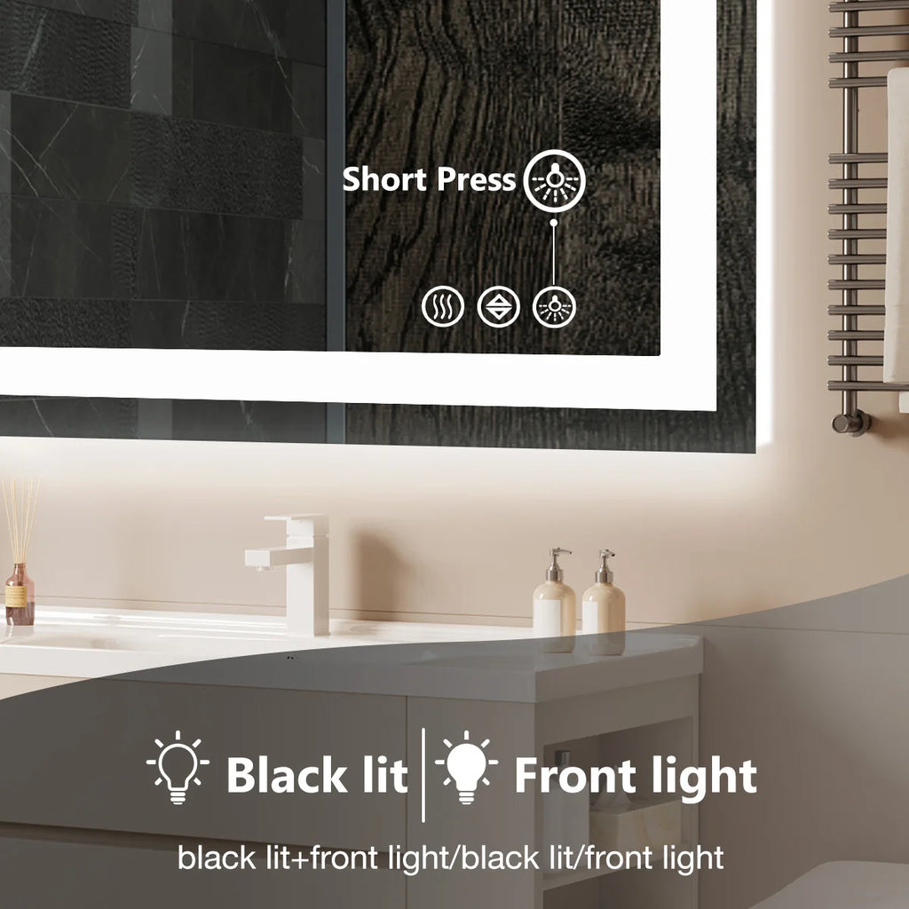 JHK LED Bathroom Vanity Mirror With Front Light And Backlit