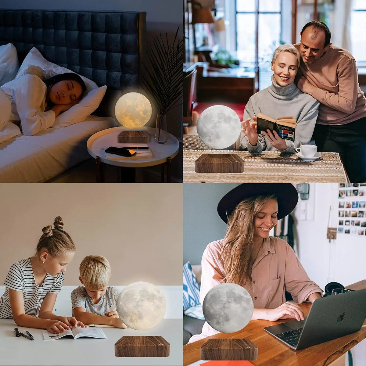 Mexllex Magnetic Floating Moon Lamp With Rotating LED Night Light