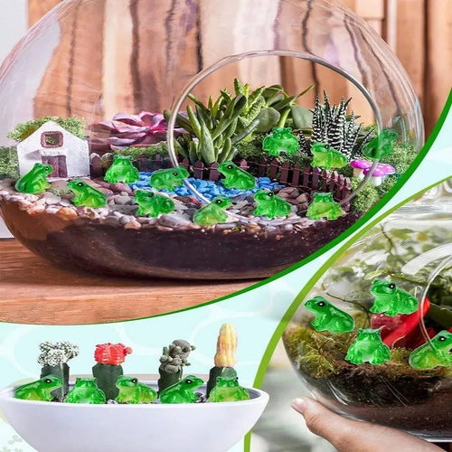 10PCS Mini Resin Frog Figurines Set for Aquarium Decor,Terrarium,Zen Garden,Creative Home Desk Decoration and Fish Tank
