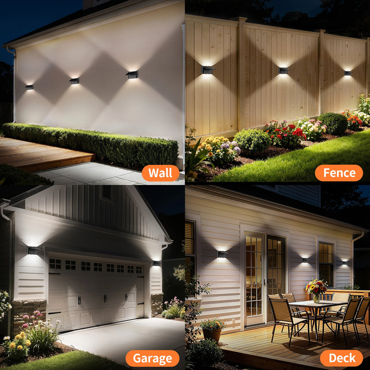 Intelamp Solar Wall Lights With Remote, Three Color Modes, Waterproof