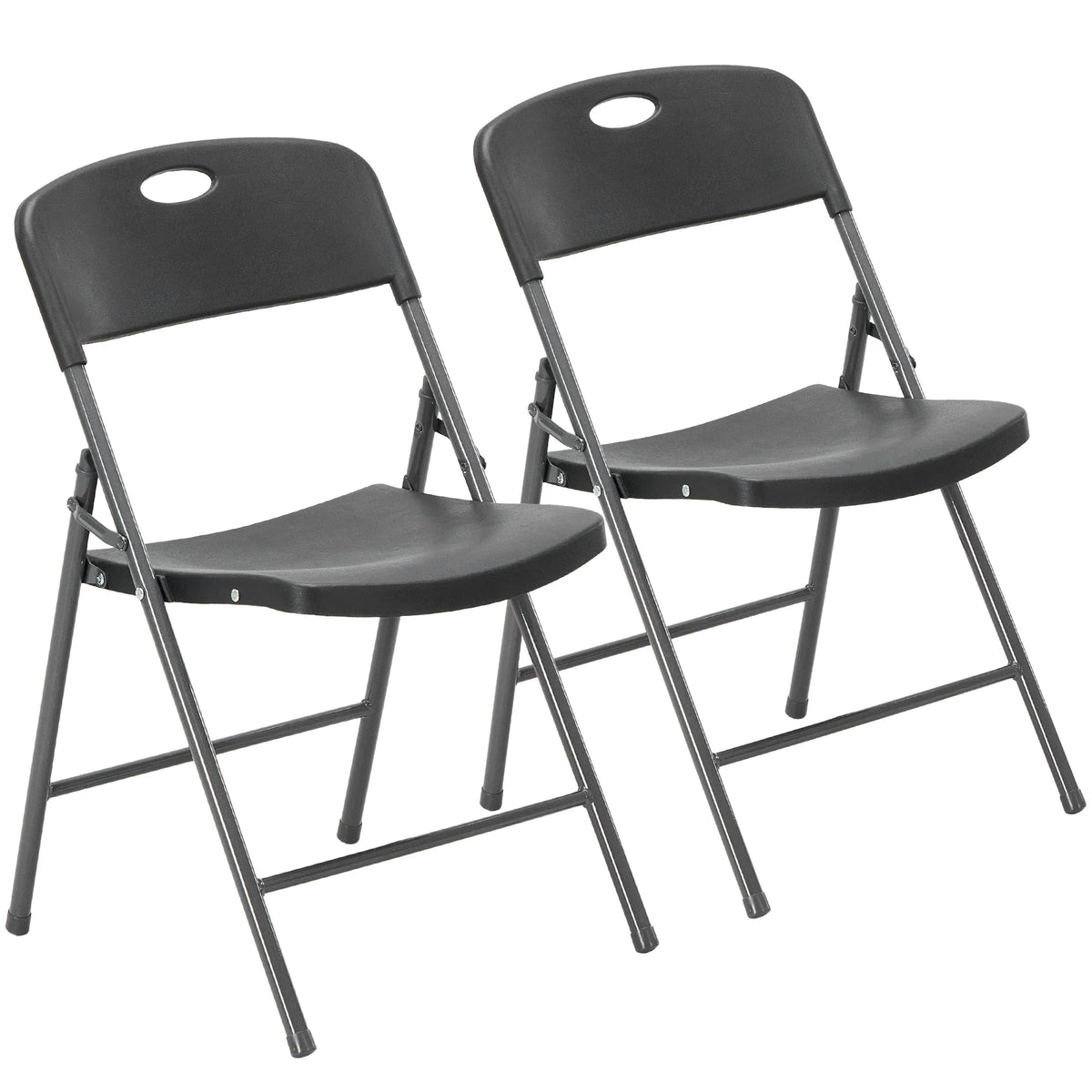 JHK Heavy Duty Stackable Folding Chairs With Ergonomic Back Support