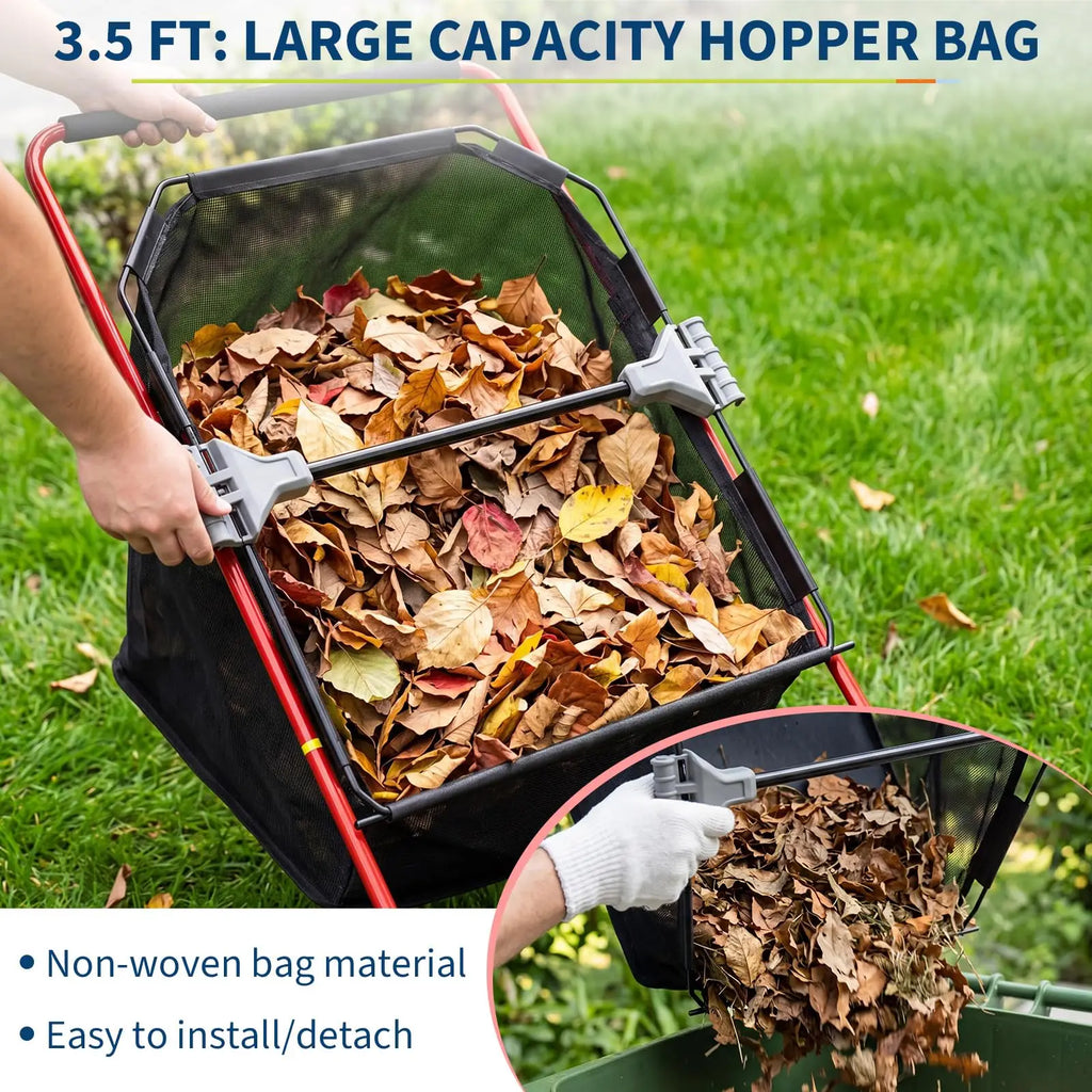 HiMISS Manual Push Lawn Sweeper for Leaves and Grass Collection