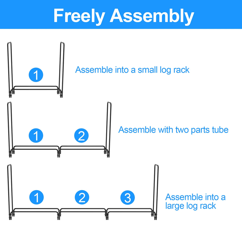 Heavy Duty Metal Outdoor Firewood Log Storage Rack