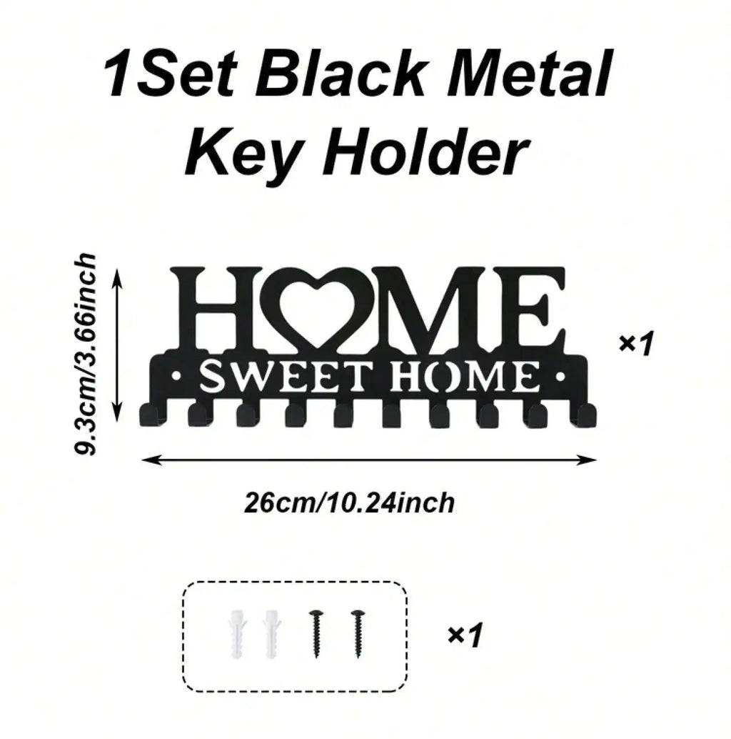 Sweet Home Wall Mounted Key Holder With Ten Convenient Hooks